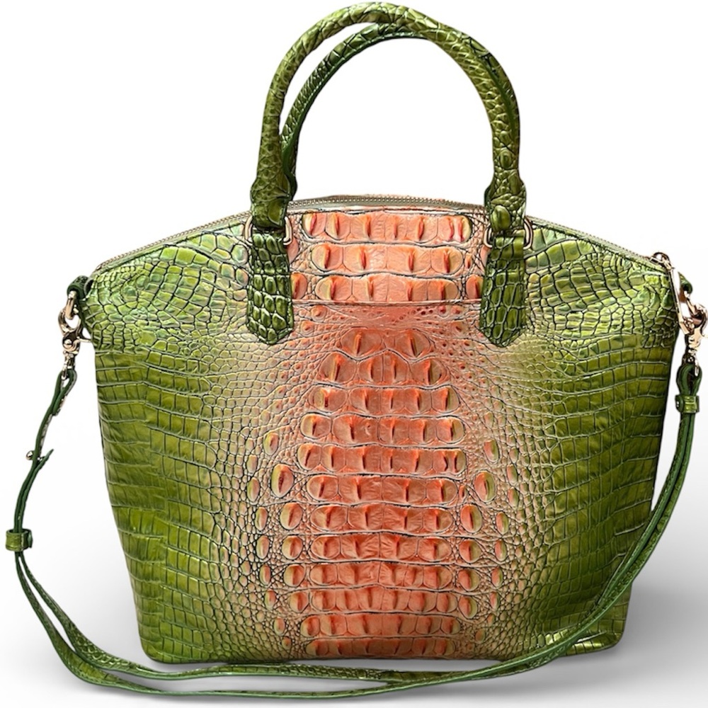 Brahmin Duxbury Satchel Limeade Green Melon Ombré NWOT - Picture 2 of 12